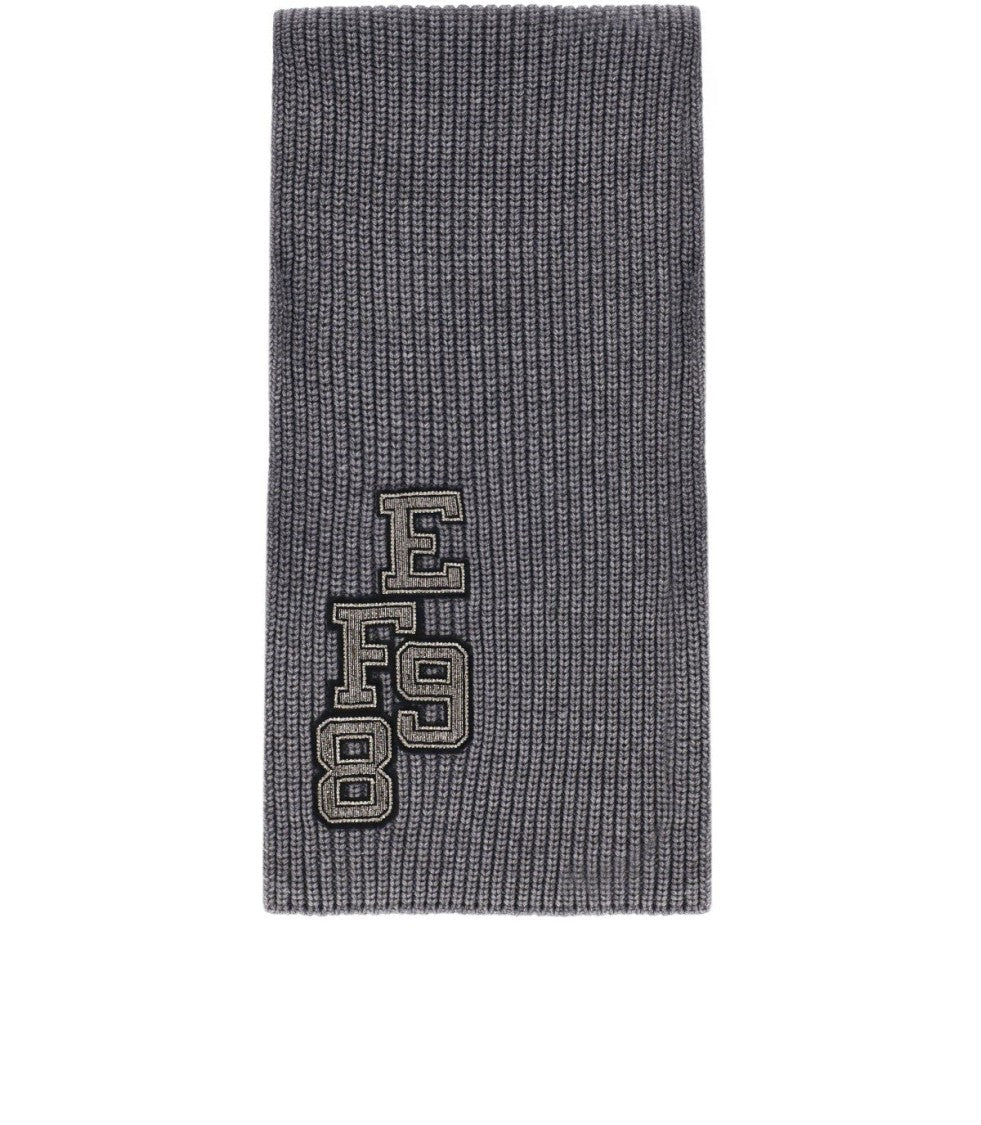 Elisabetta Franchi Steel Melange Ribbed Scarf