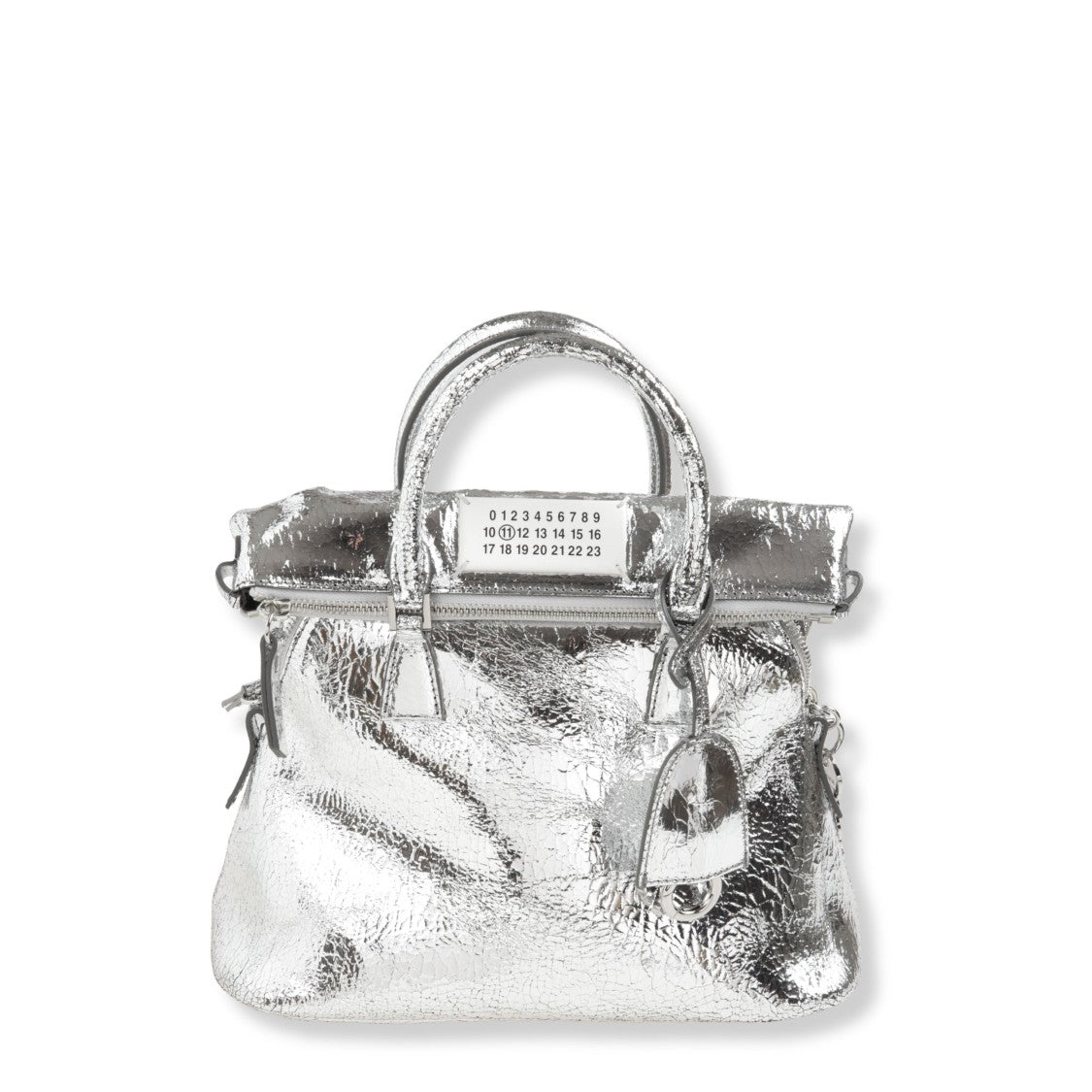 Maison Margiela Crinkled Metallic Leather Shoulder Bag