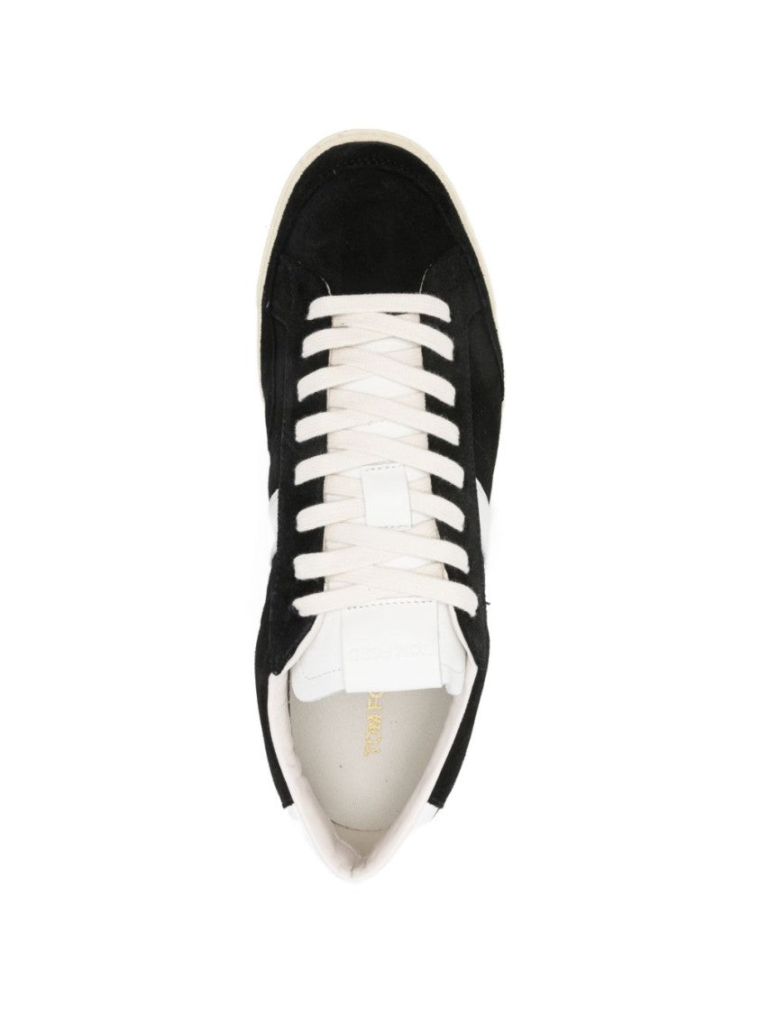 Tom Ford Black Stripe Detail Slip-On Sneakers