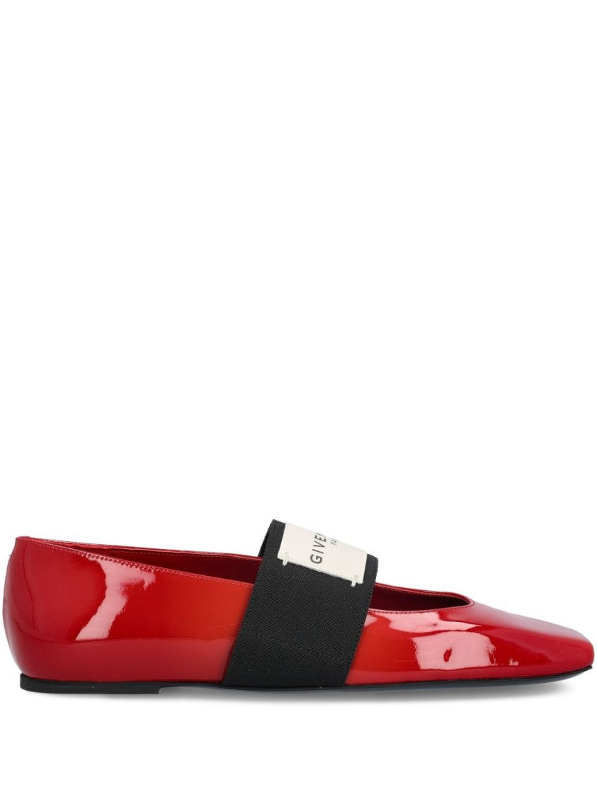 Givenchy Red Silk And Nylon Pointed Flats