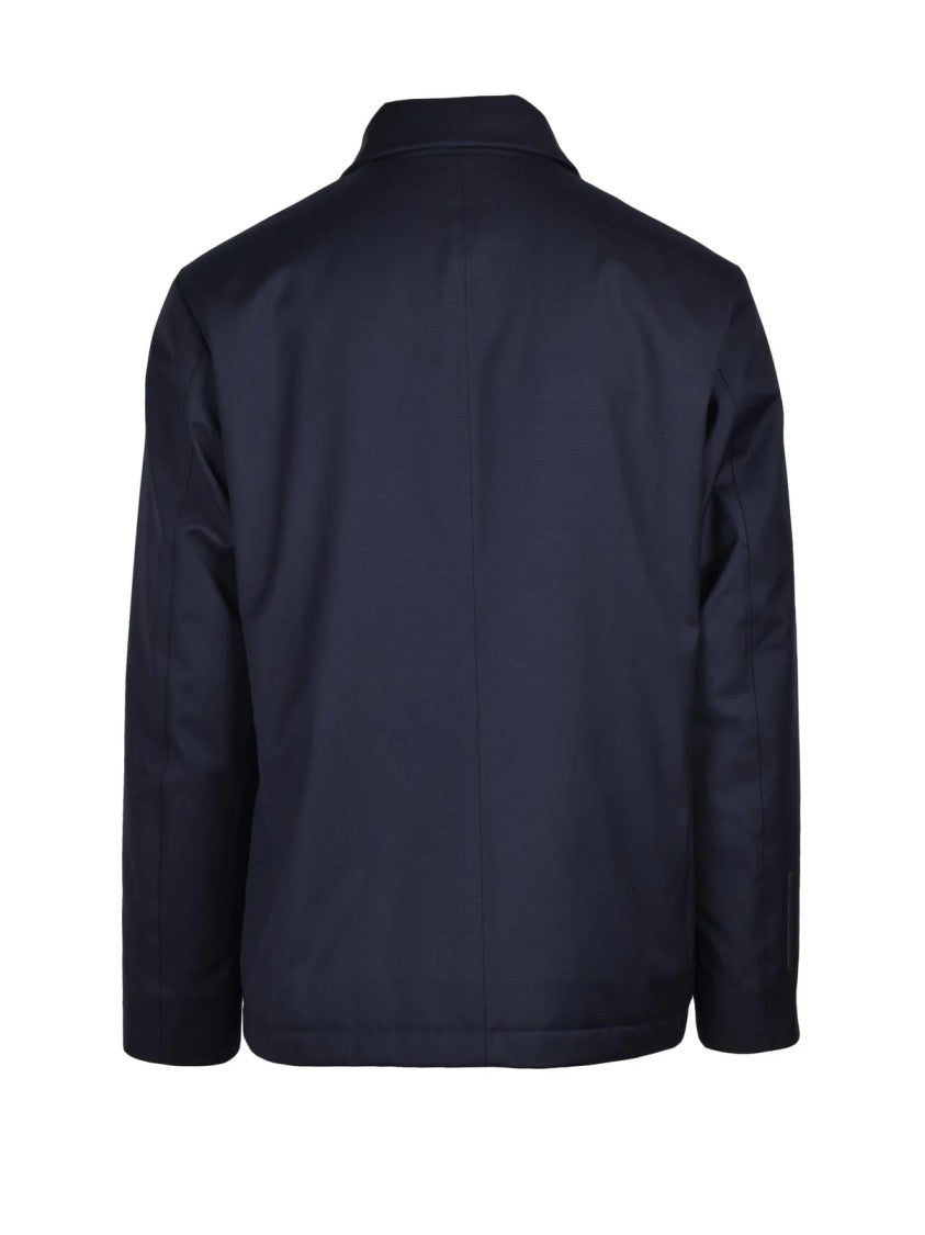 People Of Shibuya Blue Kasugai Padded Wool-Blend Jacket