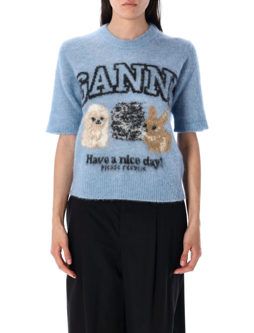 Ganni Animals Ss Jumper