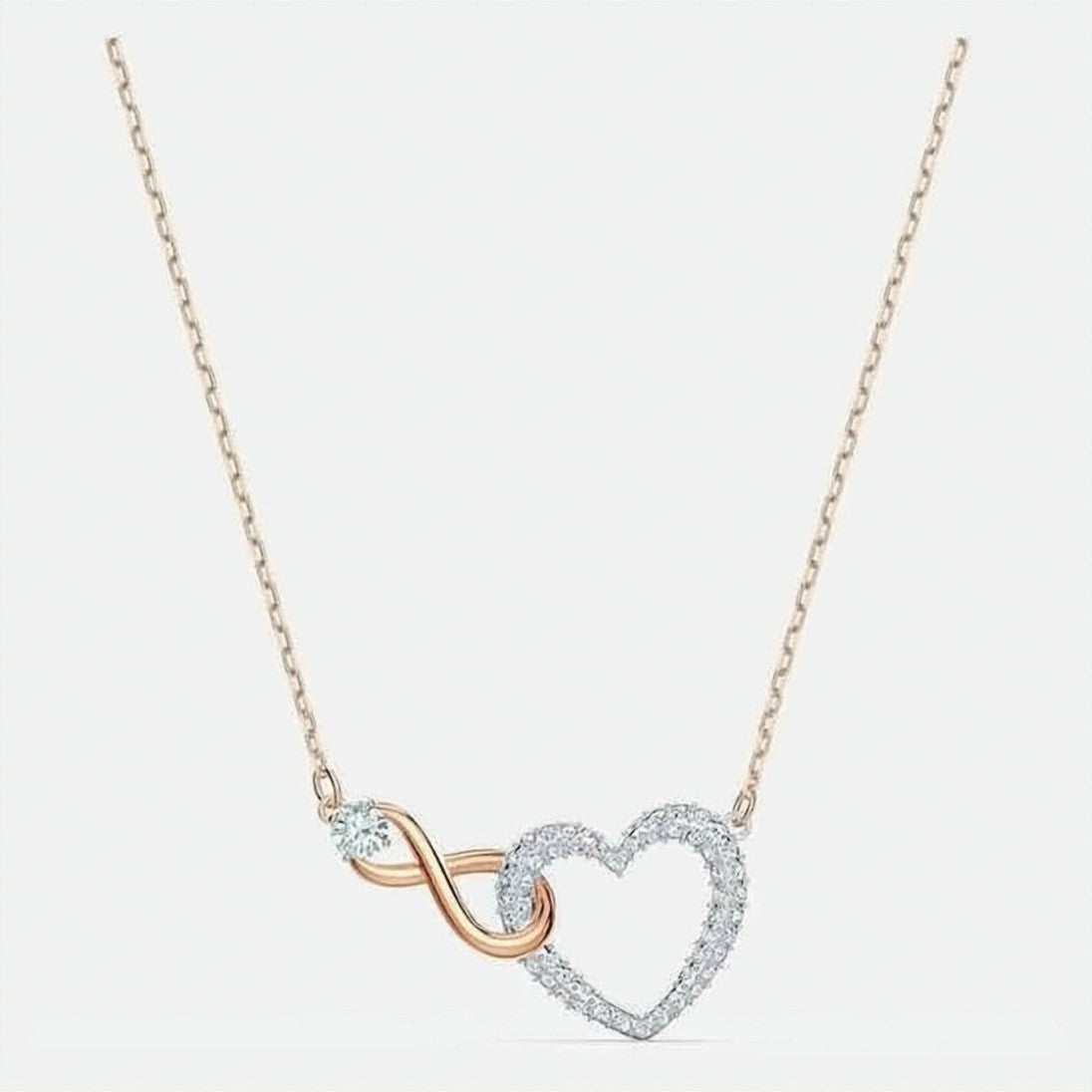 Swarovski Rose Gold Infinity Heart Necklace