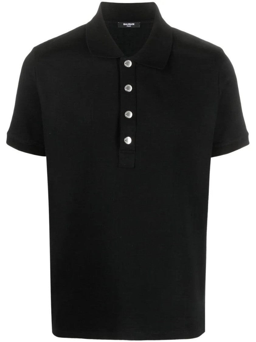 Balmain Monogram Cotton Pique Polo
