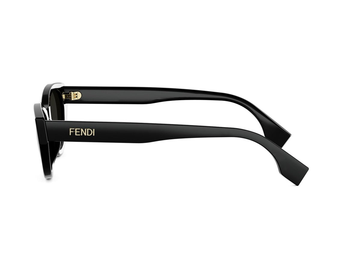 Fendi Fe40209i Cat-Eye Glossy Black Acetate Sunglasses