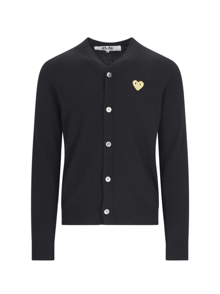 Comme Des Garçons V-Neck Black Wool Cardigan