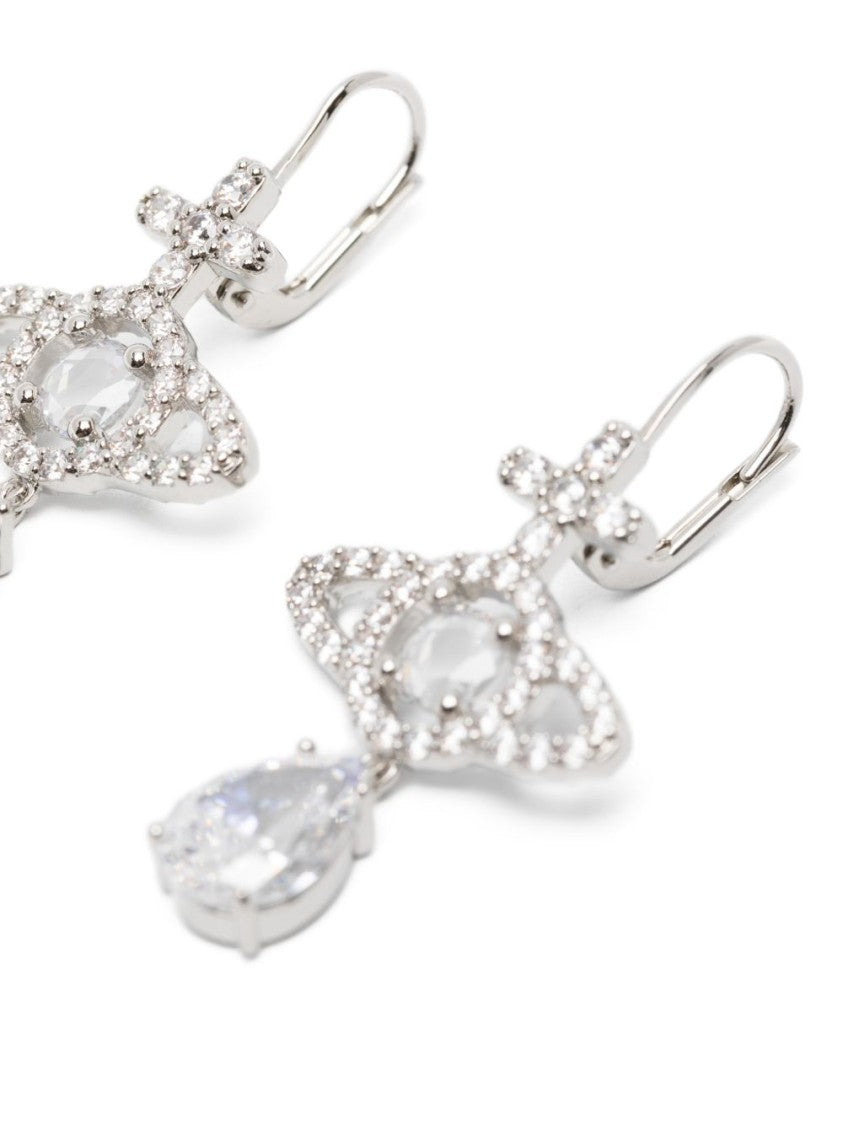 Vivienne Westwood Orb-Shaped Fashion Earrings With Crystal Accents