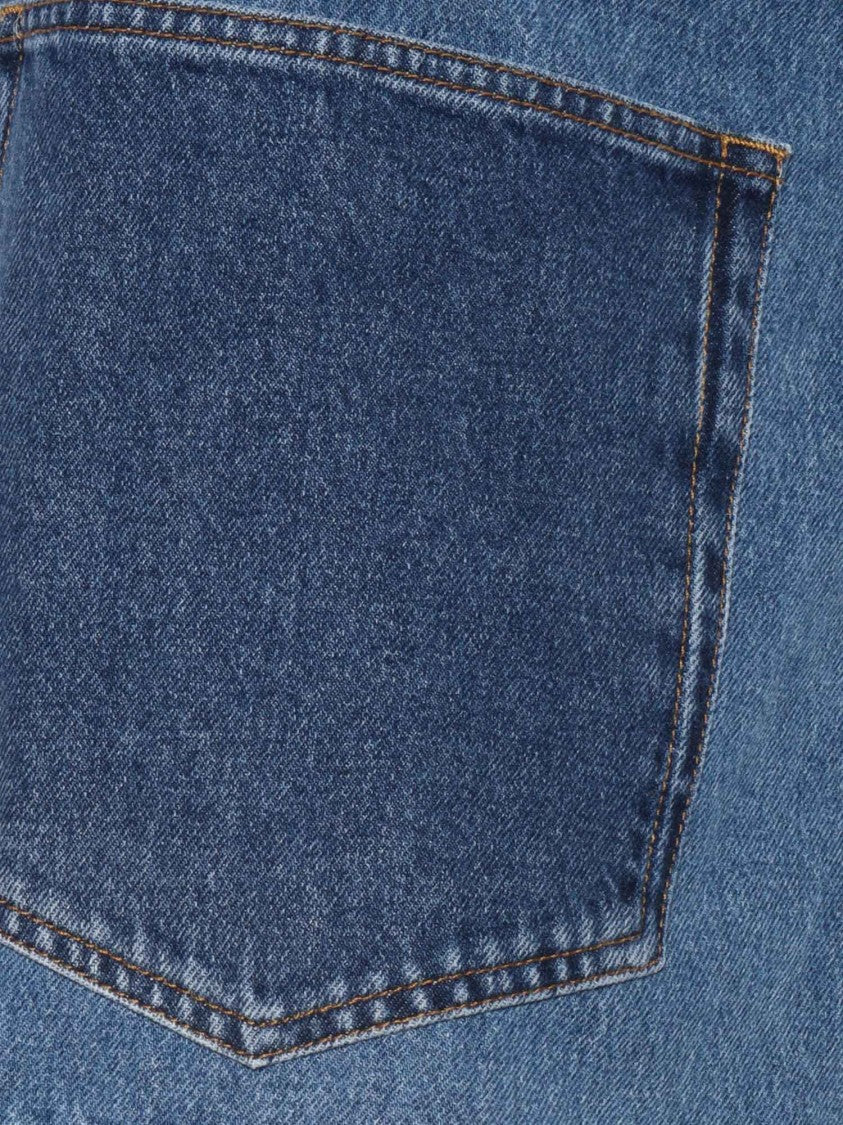 Philosophy Di Lorenzo Serafini Denim Skirt With Unique Patchwork Design