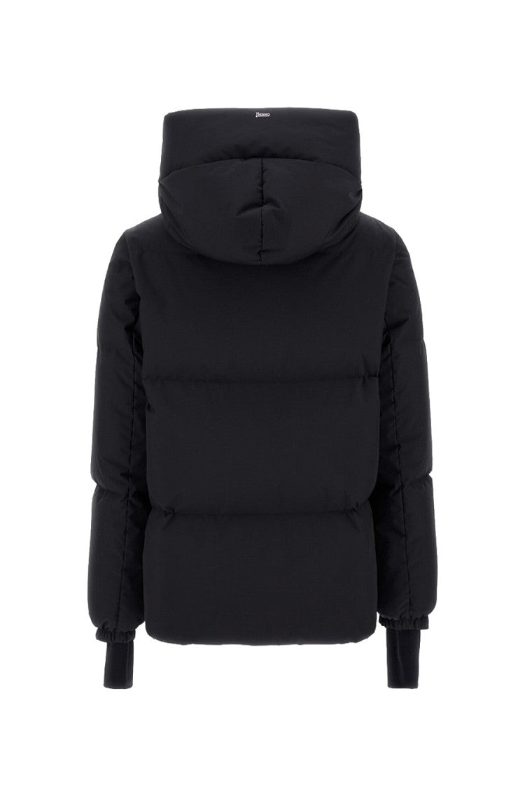 Herno Black Polyester Funnel-Collar Puffer Jacket