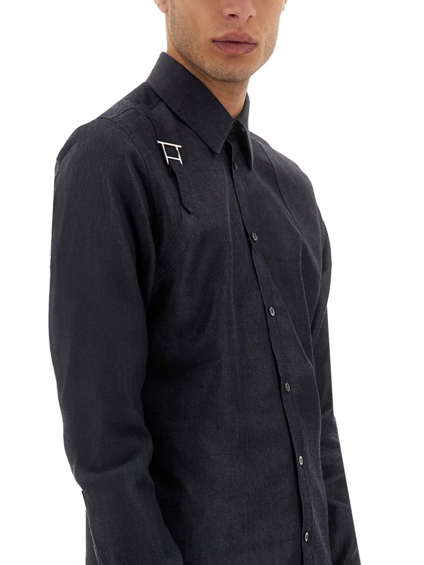 Alexander Mcqueen Harness Shirt With Unique T Buckle Detail