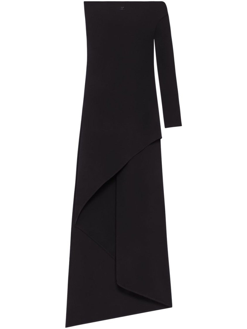 Courrèges Asymmetrical Black Evening Dress