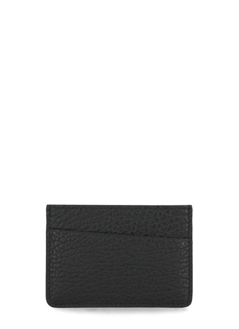 Maison Margiela Black Pebbled Leather Card Holder