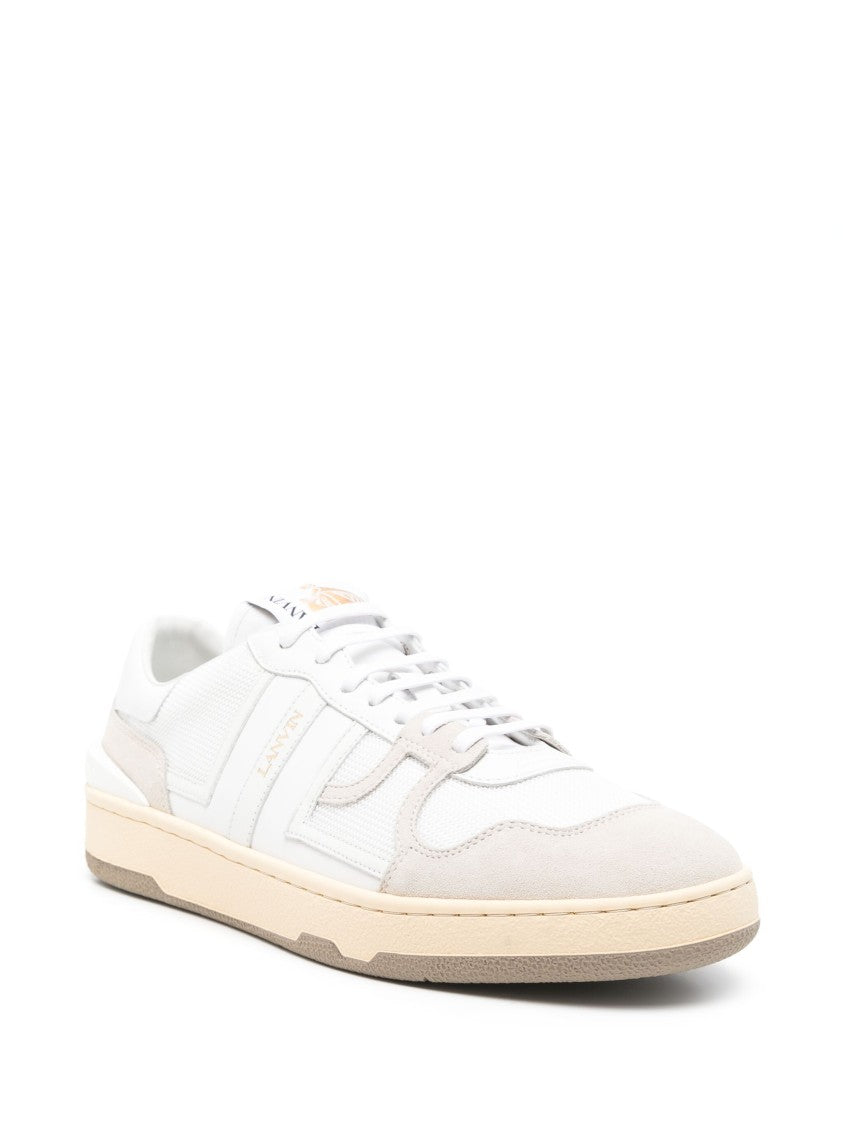 Lanvin White Clay Sneakers Textured Panel Sneakers