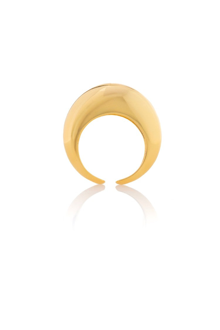 Federica Tosi Gold Ring New Stone 18K Gold-Plated Bronze Metal Ring