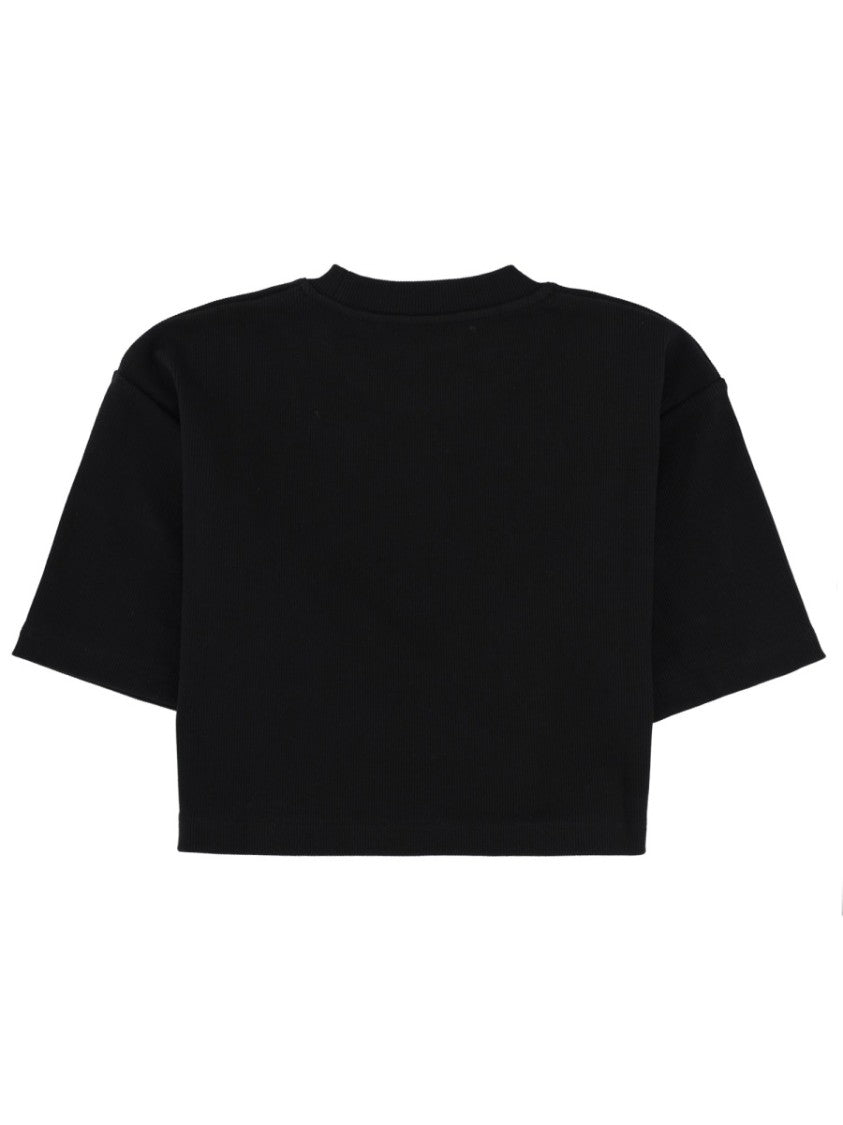Off-White Boxy Crew Neck Cropped T-Shirt