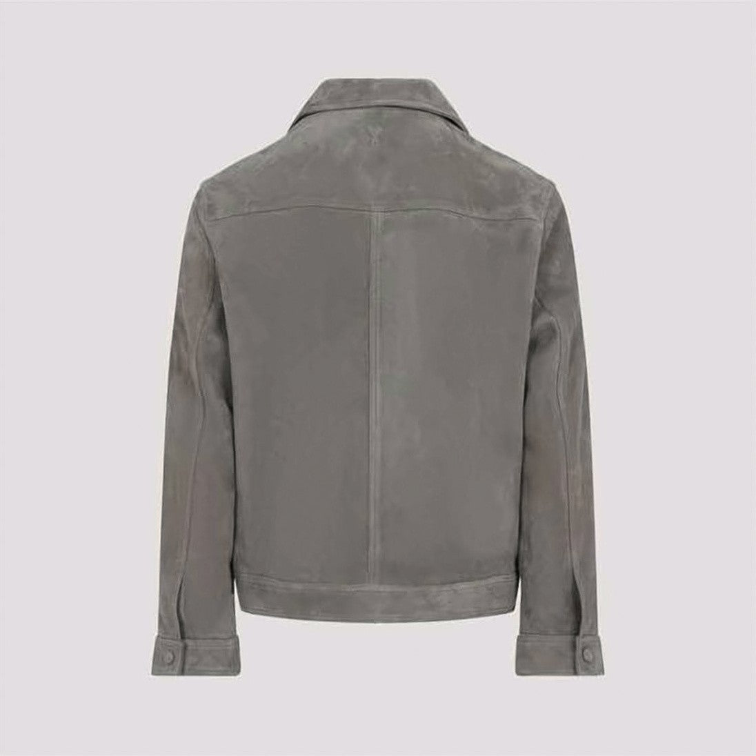 Ami Paris Smooth Suede Finish Jacket With Classic Collar