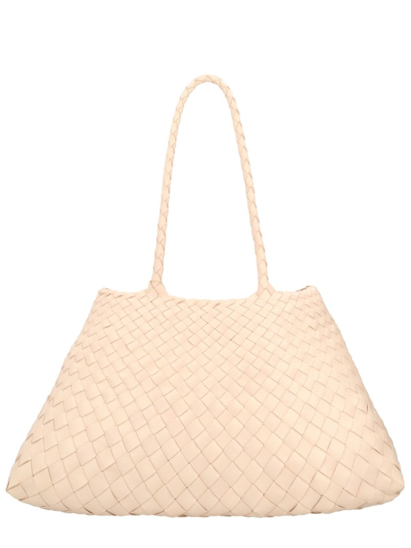 Dragon Diffusion Neutrals Santa Croce Big Woven Leather Handbag