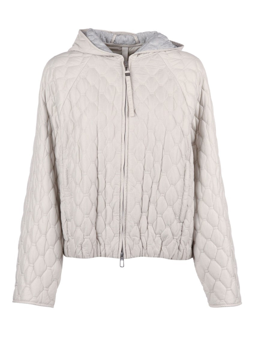 Duno Honeycomb Pattern Hooded Quilted Down Jacket