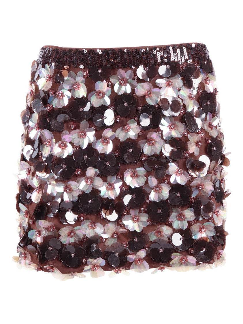 P.A.R.O.S.H. Iridescent Sequin Embellished Mini Skirt