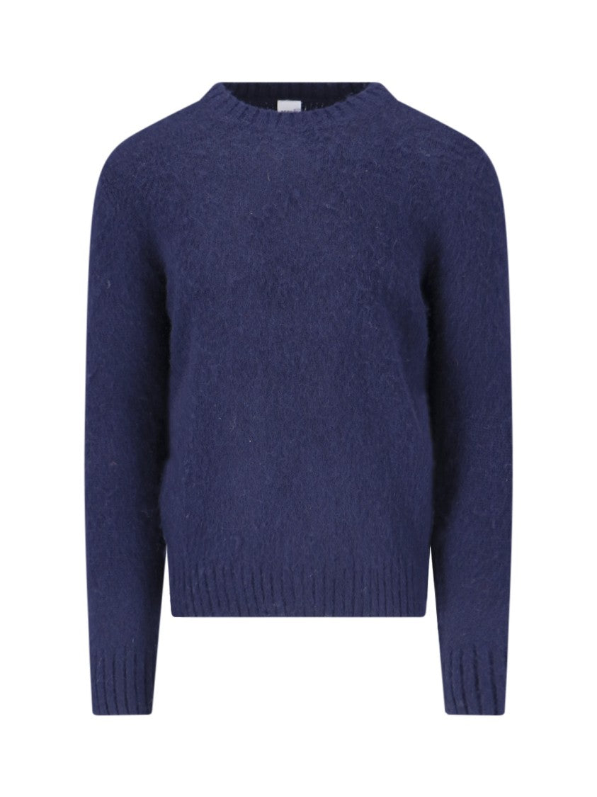 Aspesi Navy Blue M183 Shetland Wool Sweater