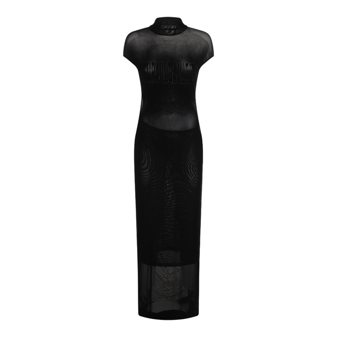 JEAN PAUL Gaultier Maxi Dress Flocked Sleeveless Black