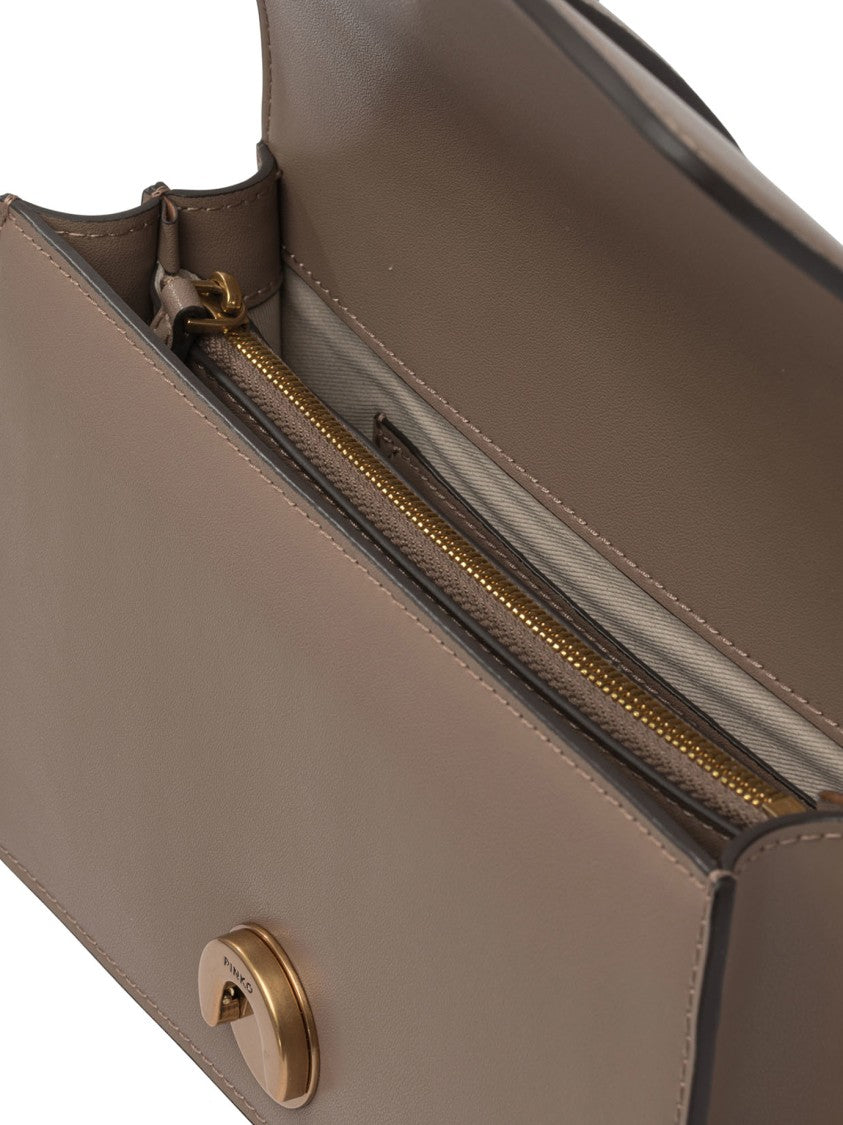 Pinko Brown Leather Crossbody Bag