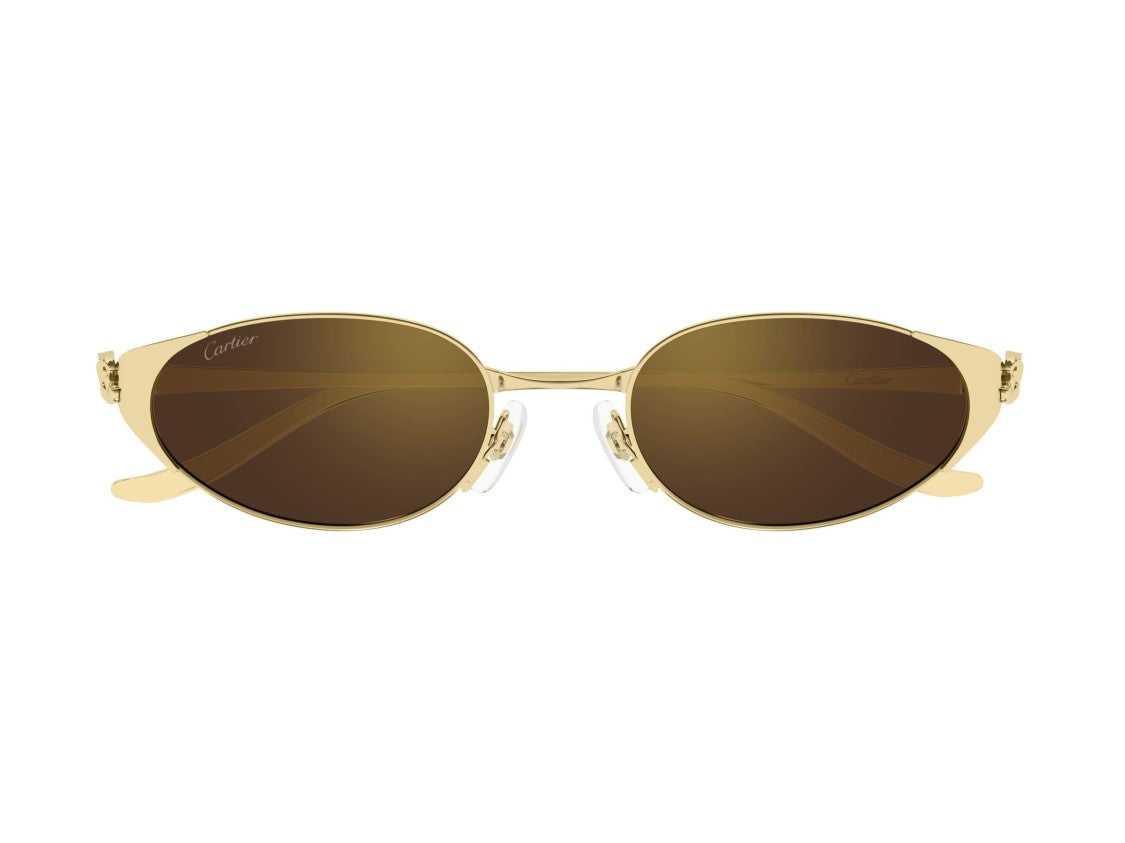 Cartier Gold Ct0630s Gradient Metal Oval Sunglasses