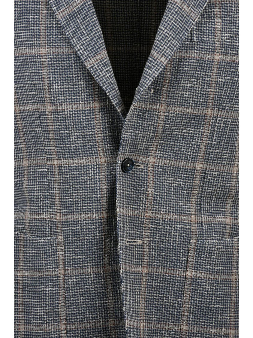 L.B.M. 1911 Grey Cotton Silk Fitted Jacket
