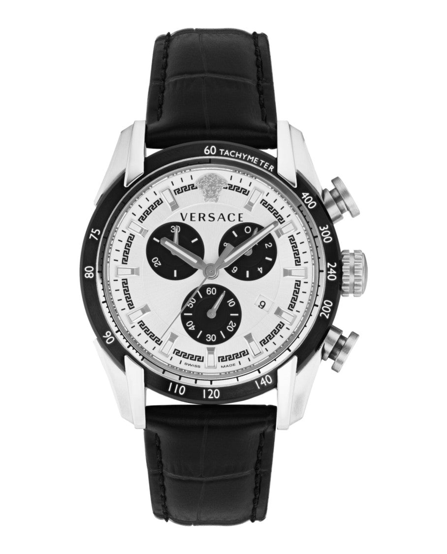 Versace V-Ray Chronograph Watch With Stainless Steel Case