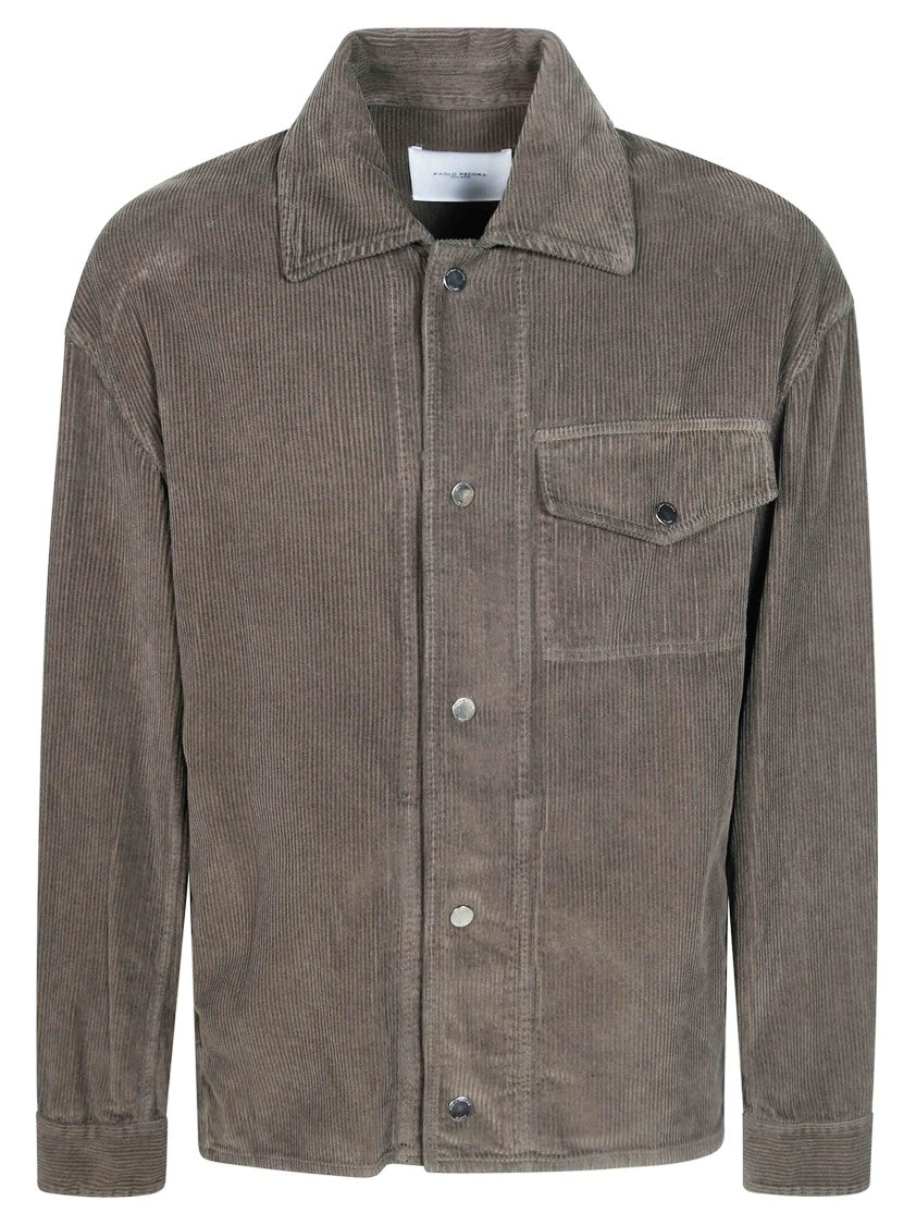 Paolo Pecora Corduroy Snap Button-Down Shirt