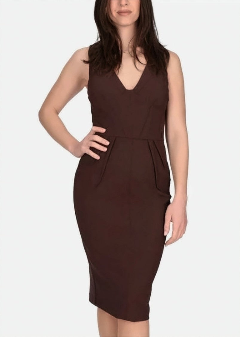 Elisabetta Franchi Carpet Midi Lightweight Crepe Dress