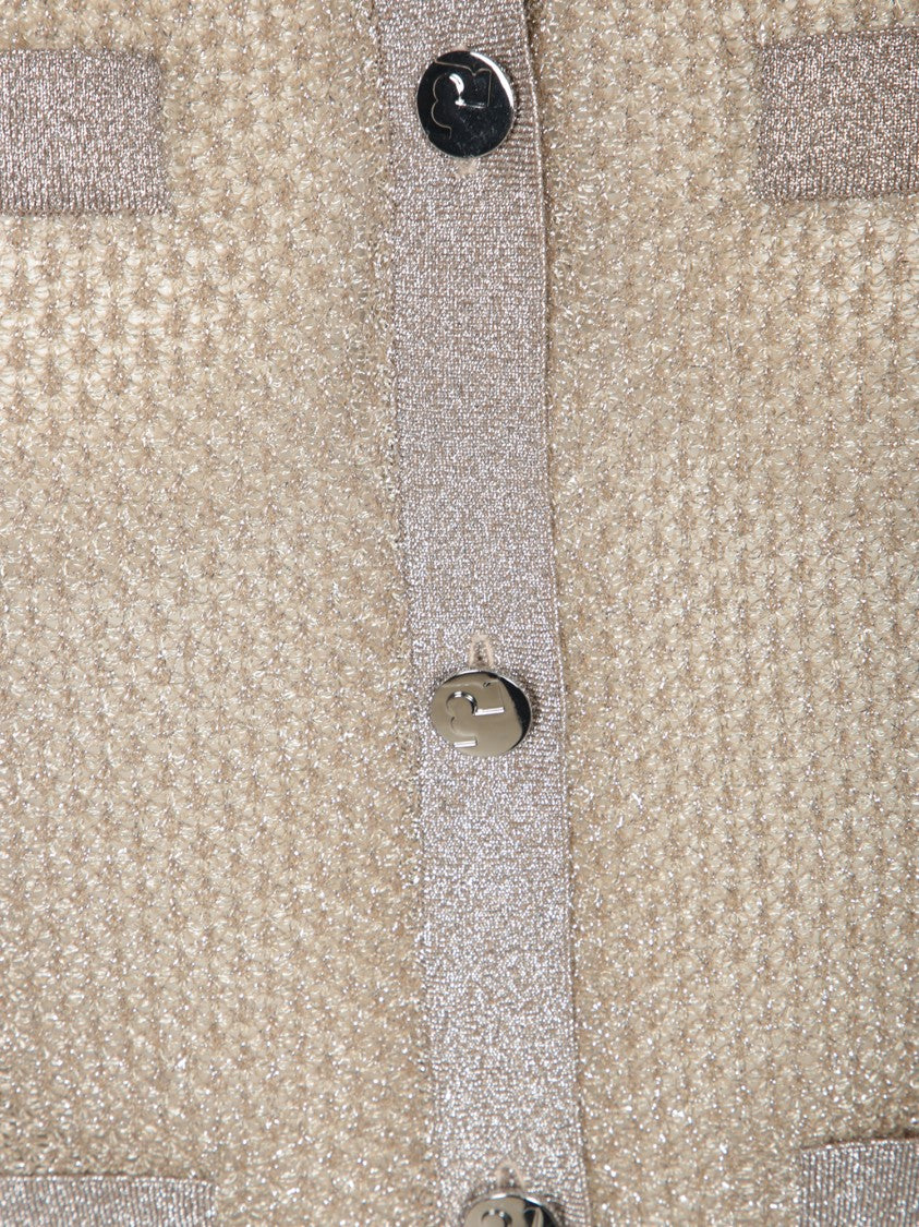 Tory Burch Metallic Knit Cardigan