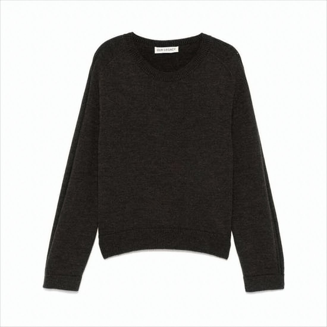 Our Legacy Minimalist Black Wool Crew Neck Sweater