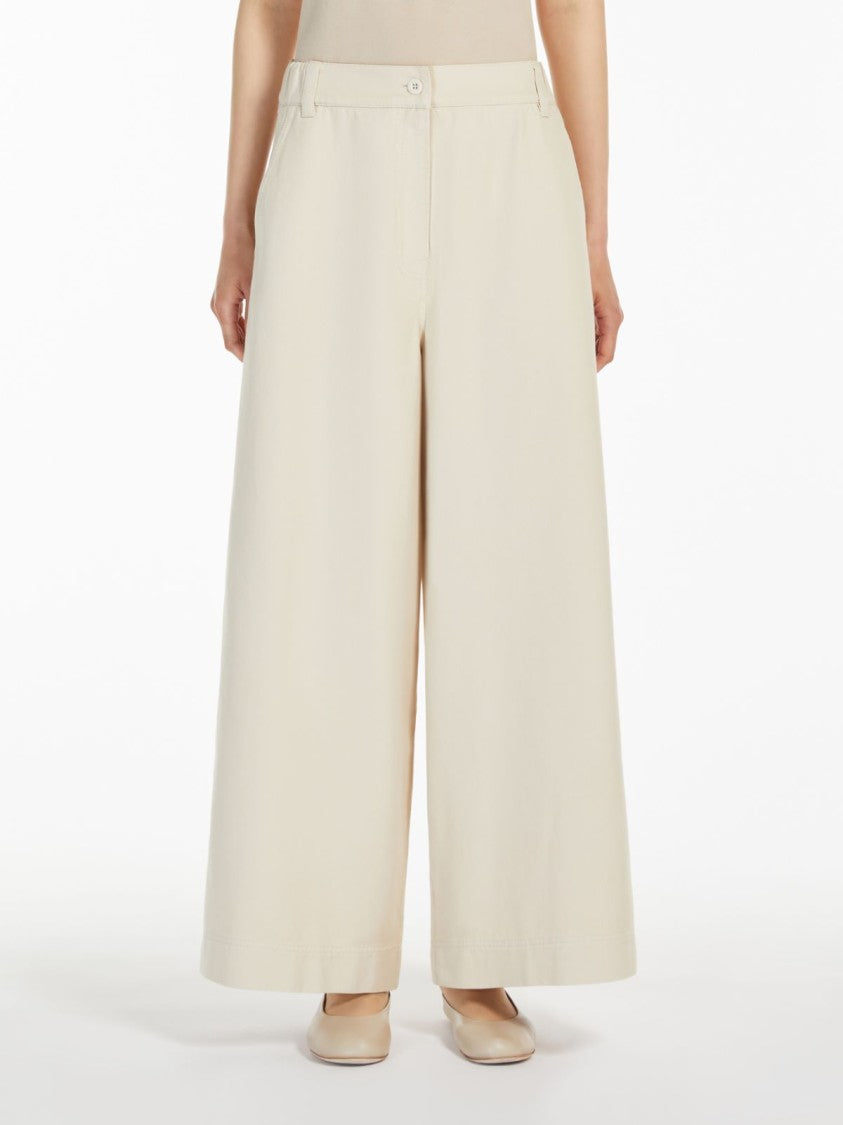 Max Mara Wide-Leg Pure Cotton Drill Pants