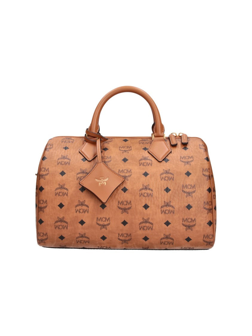 Mcm Brown Ella Boston Monogram Visetos Handbag