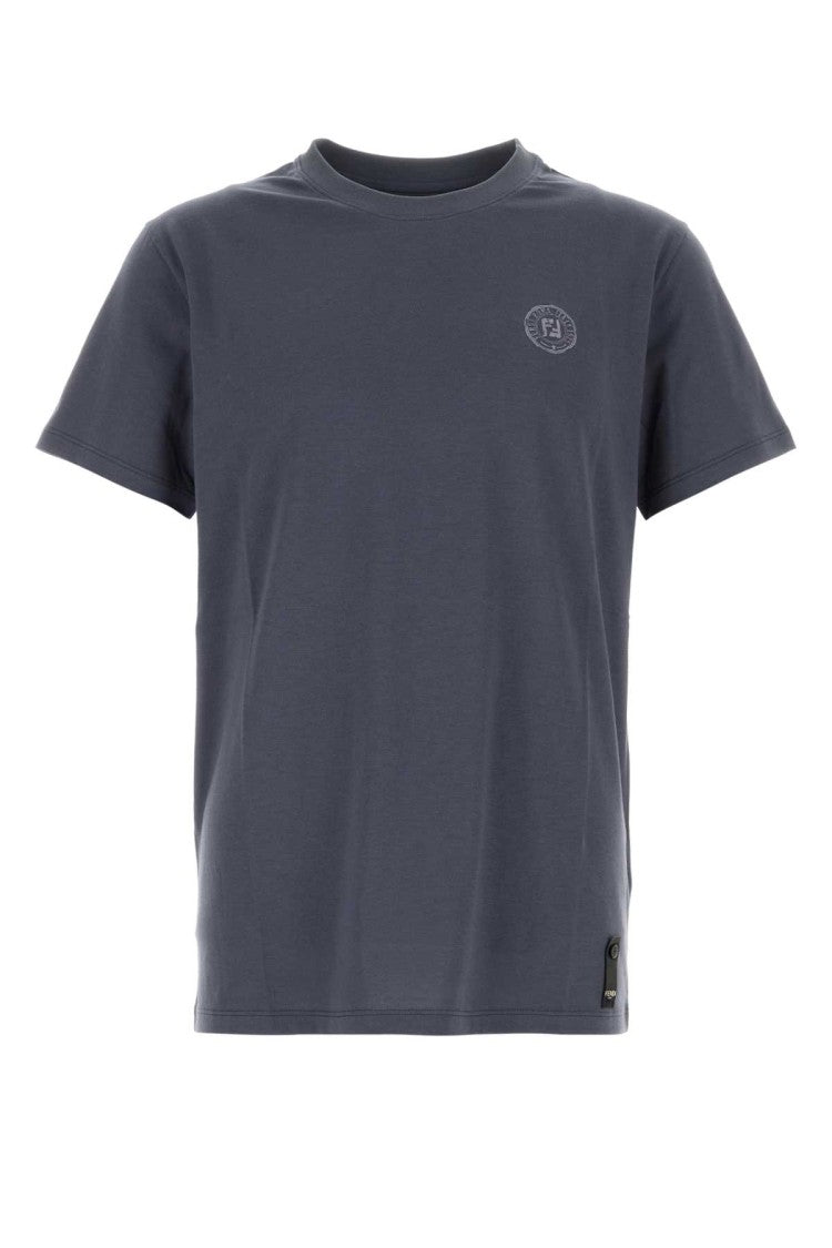 Fendi Air Force Blue Cotton T-Shirt