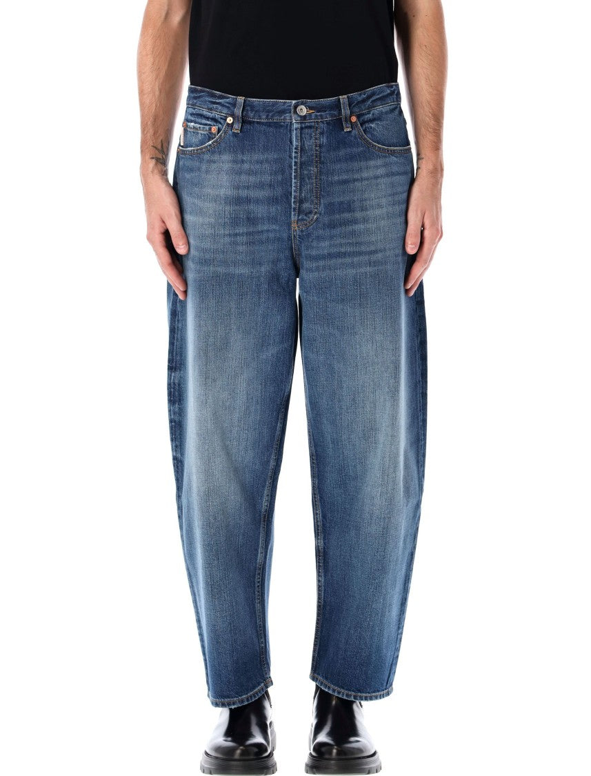 Valentino Cotton Denim Pants With Classic Fit