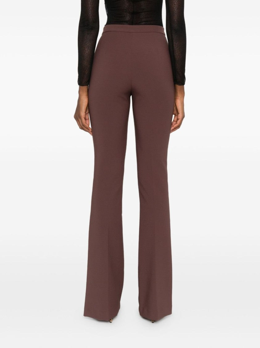 Elisabetta Franchi Flared Brown Trousers With High Waist