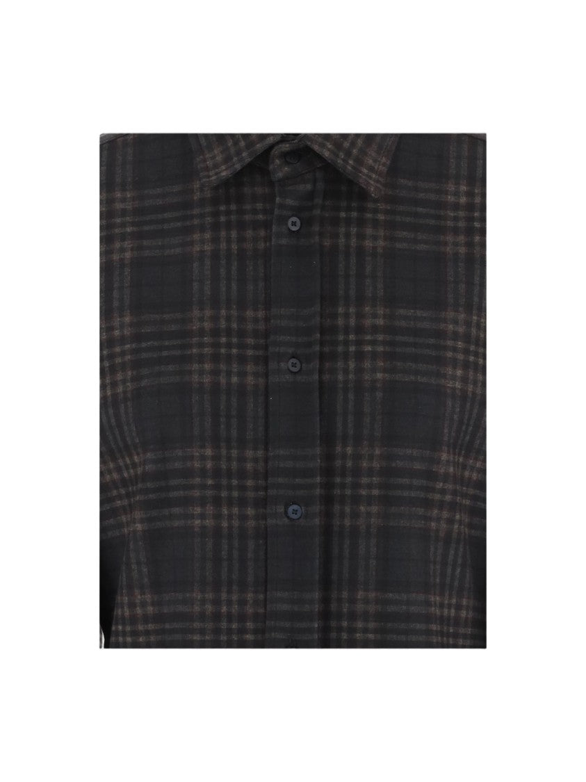 Darkpark Multicolor Checked Stretch-Viscose Shirt