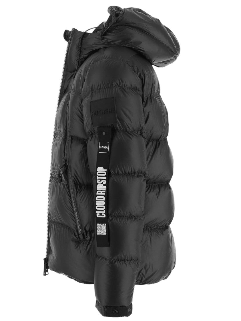 Outhere Quilted Nylon Down Jacket With Adjustable Hood And Zippered Pockets