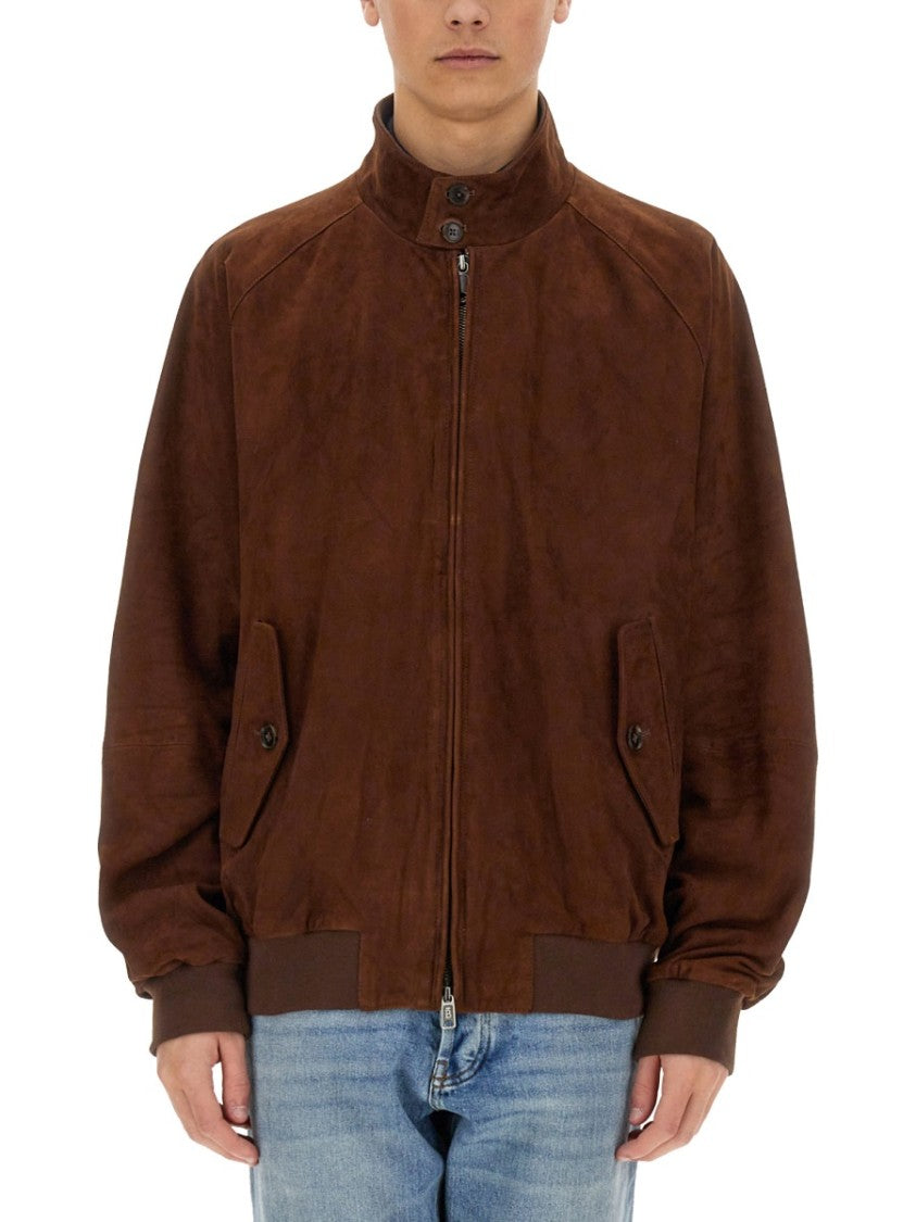 Baracuta Brown Suede Red Tartan Lining Jacket