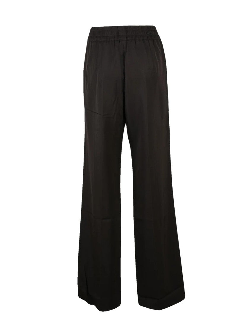 Dolce & Gabbana Chocolate Wide-Leg Virgin Wool Pants