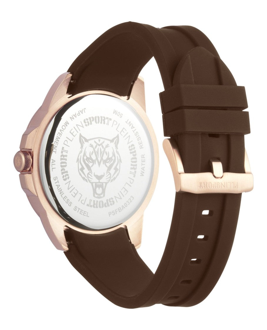 Plein Sport 44Mm Ip Rose Gold Case Watch With Camo Guilloche Dial