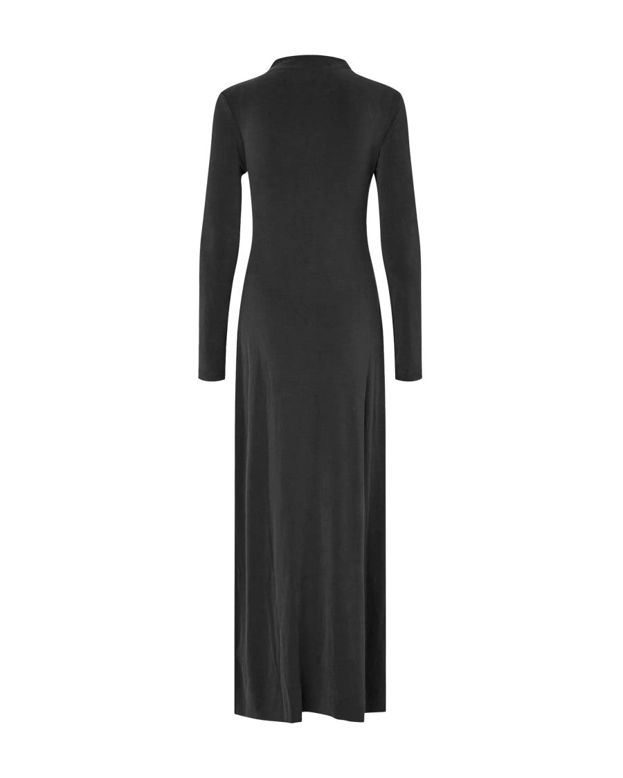 Samsøe Samsøe Black Saandressa High Neck Ruched Maxi Dress