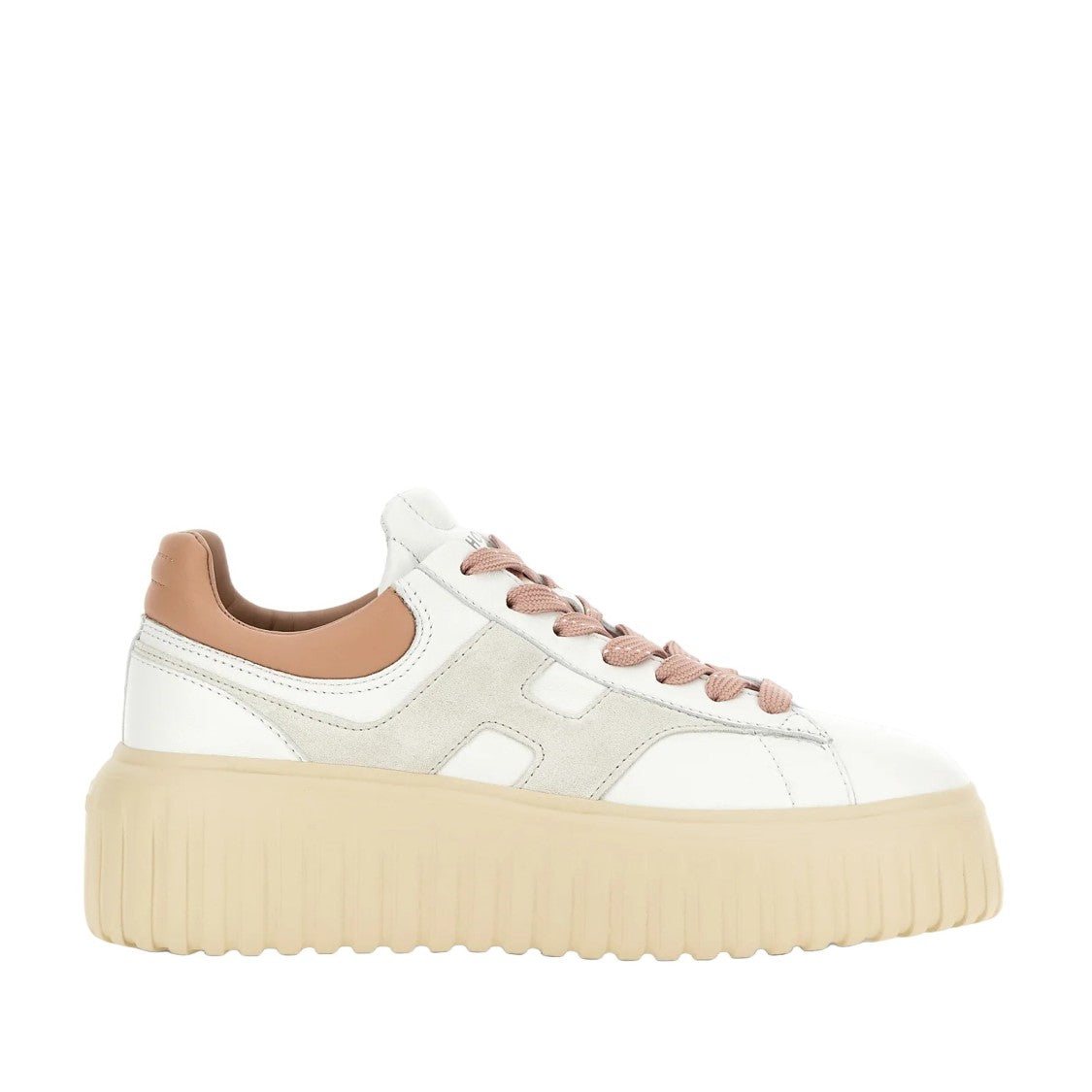 Hogan White Sneakers With Rose Gold Accents