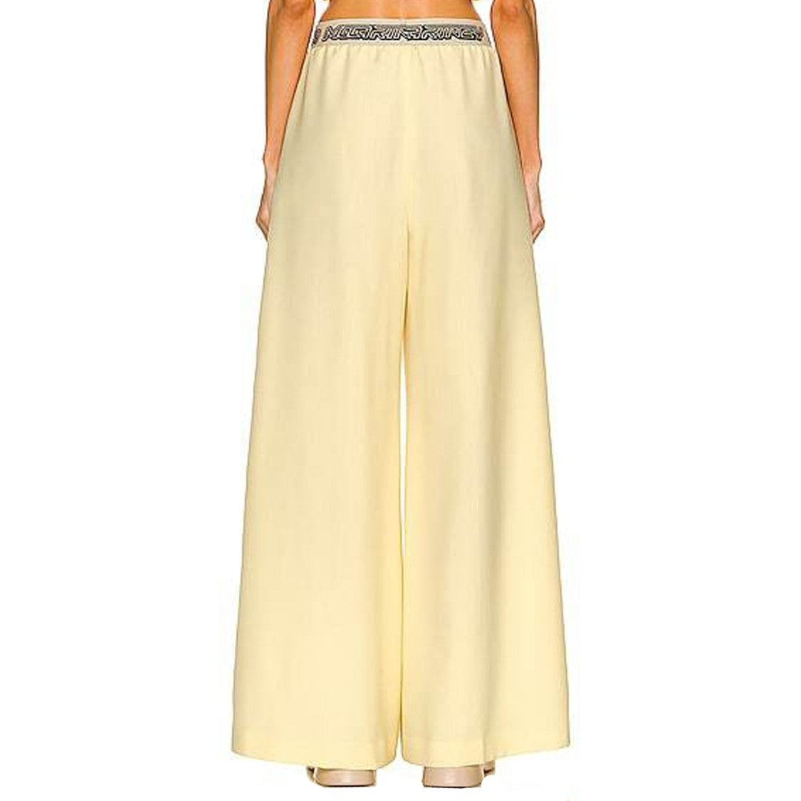 Stella Mccartney Yellow Logo Wool Pants