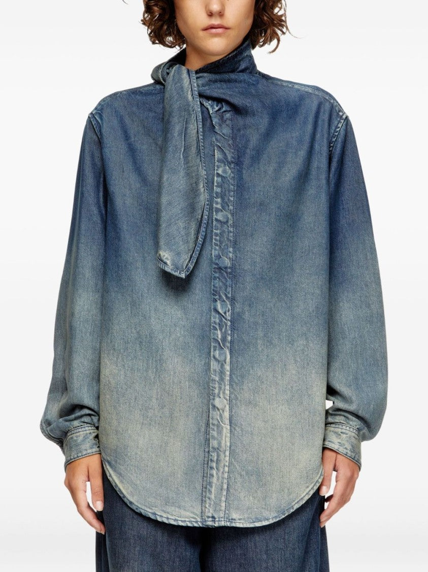 Diesel Gradient Denim Effect Blue Shirt