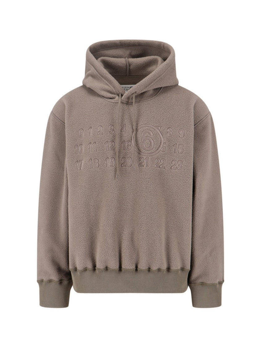 Mm6 By Maison Margiela Teddy Fabric Hoodie With Embroidered Mm6 Logo