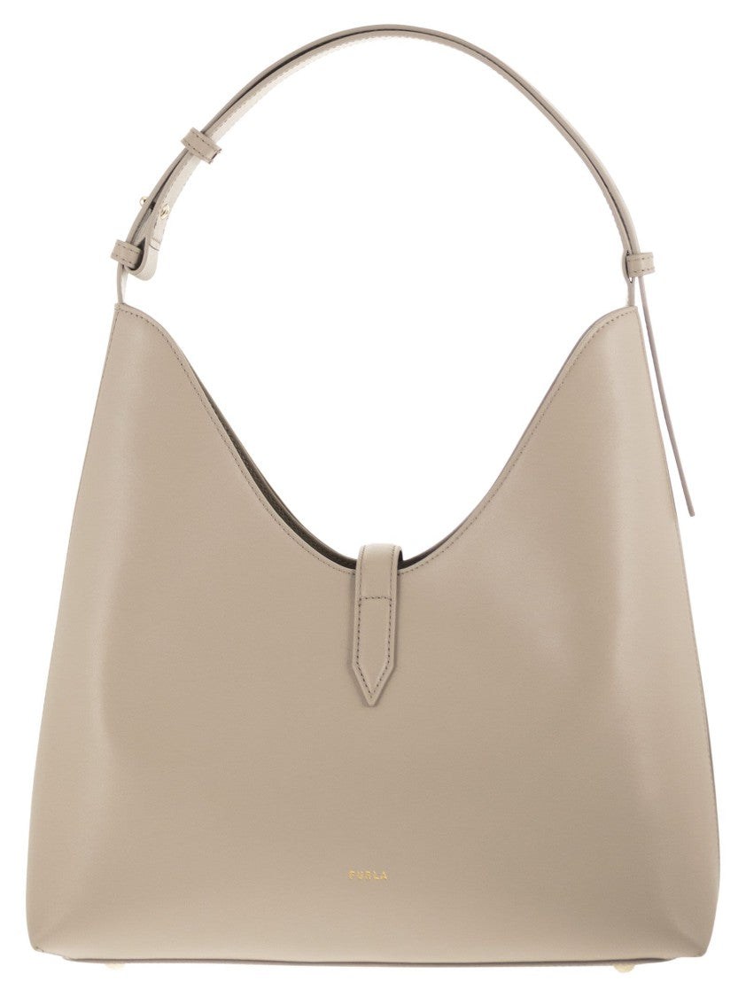 Furla Deconstructed Hobo Bag With Cylindrical Logo Hardware