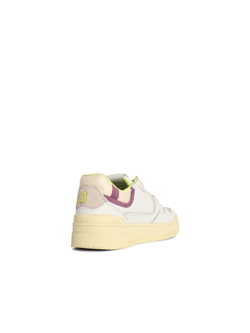 Autry 'Clc Low' White Leather Blend Sneakers